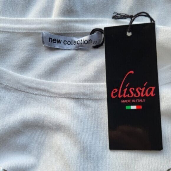 Elissia Italy Metallic Silver Bambi Print Top NWT Sz Medium - Picture 7 of 12